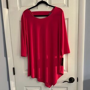 CLARA SUNWOO Berry/Dark Pink Asymmetrical 3/4 Sleeve Tunic NWT